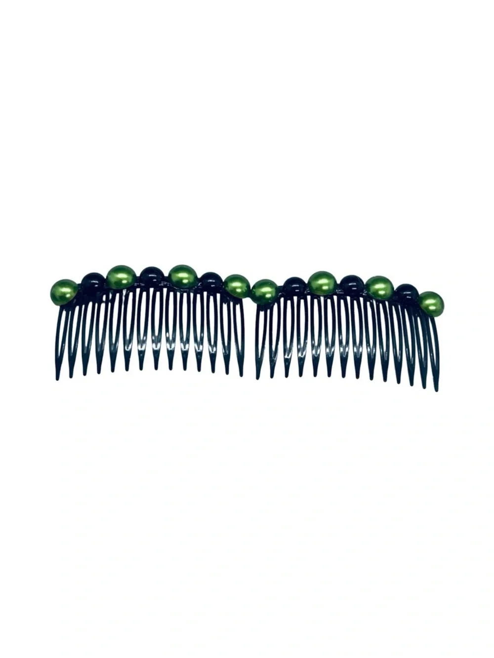 Green Black Bead 2 pc set Hair Comb - Women Accessories FINAL PRICE DROP